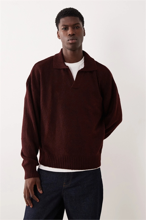 Трикотажная рубашка-поло с вырезом на шее, очень свободного кроя артикул 142911153