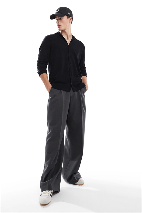 Трикотажная рубашка-поло с длинными рукавами артикул 134875087