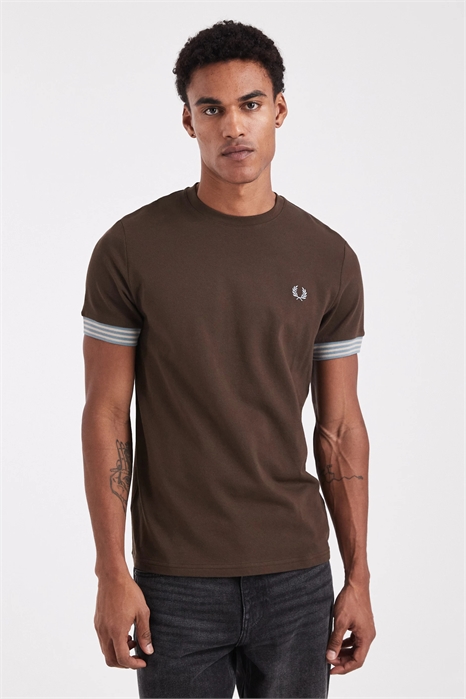 Футболка с манжетами в полоску артикул 151968443