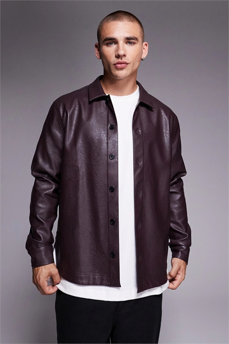 Рубашка из искусственной кожи артикул 147764076