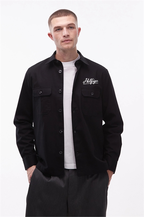 Рубашка-оверсайз с логотипом в виде рисунка «елочка» на груди артикул 151484328