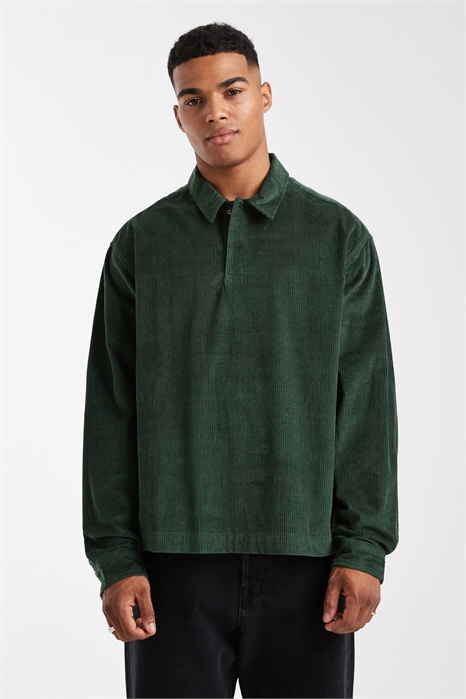 Рубашка-регби из вельвета свободного кроя артикул 149246625