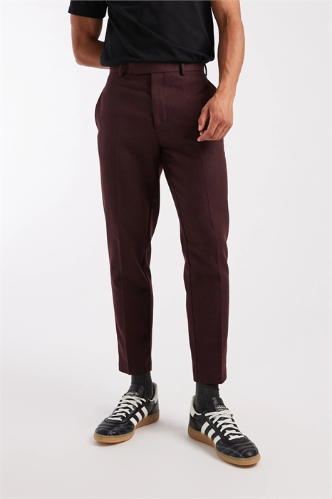 Брюки зауженного кроя из смешанной шерсти артикул 146850427