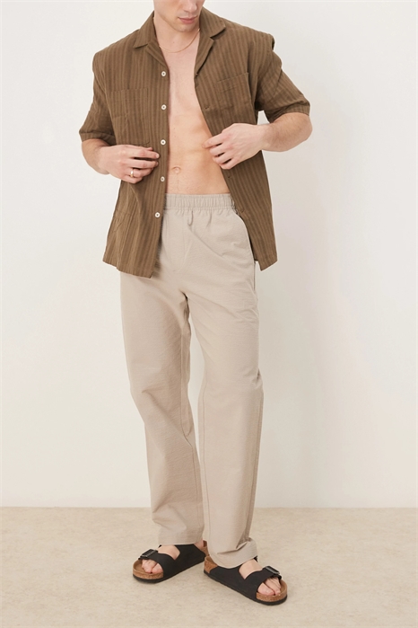 Брюки из сирсакера прямого кроя артикул 139434852