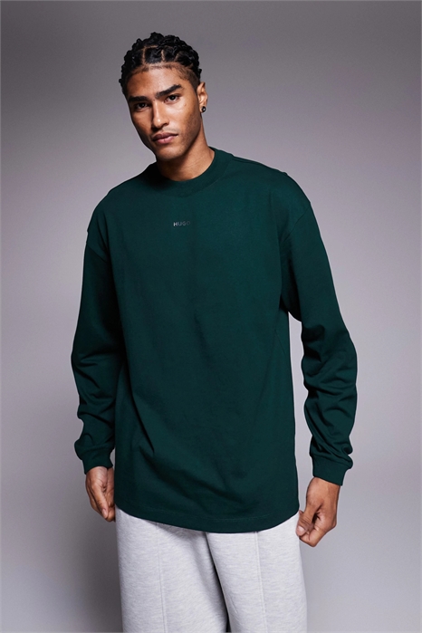 Футболка с длинным рукавом и логотипом Daposo в стиле «релакс-фит» артикул 148448021