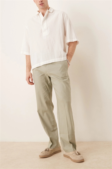 Стильные брюки из смесовой ткани с прямыми брючинами артикул 138930604