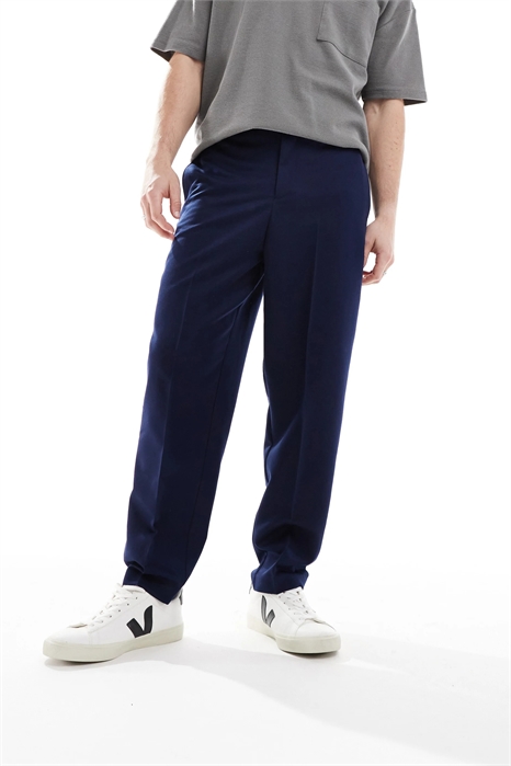 Брюки с элегантным свободным кроем, сужающиеся к низу артикул 140890356