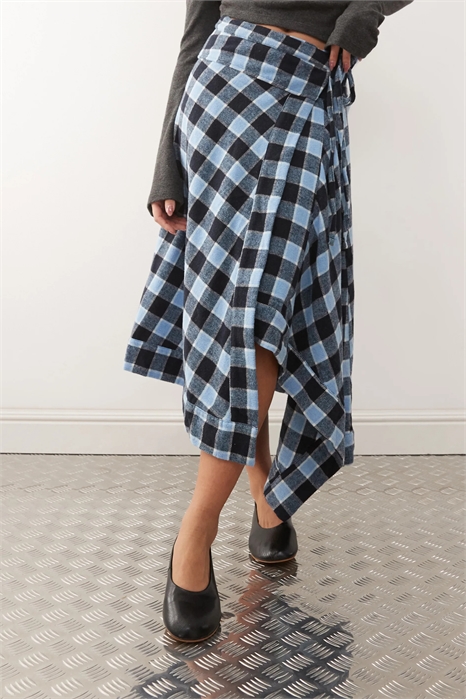 Асимметричная юбка средней длины из фланели от Susmies артикул 152559437