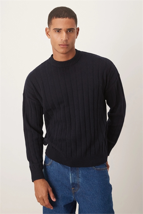 Свитер с круглым вырезом из толстой вязаной шерсти ягнёнка артикул 142202071