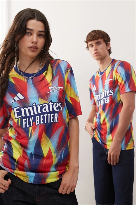 Футболка adidas Football Arsenal с принтом в виде перьев артикул 141244655