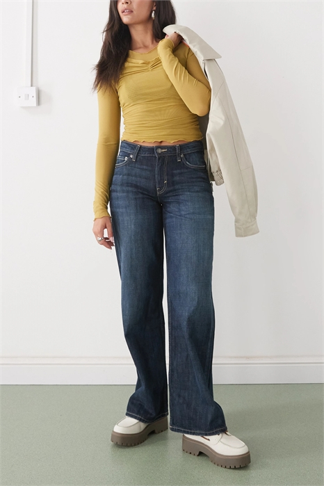 Джинсы свободного кроя с низкой талией артикул 151780128