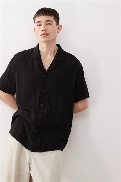 Рубашка свободного кроя из смешанного льна артикул 140393017