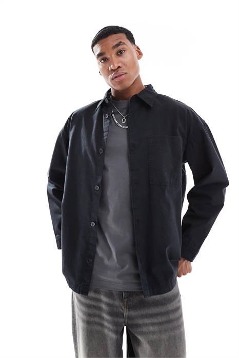 Рубашка из плотного твила с эффектом «вымытого» артикул 137462790