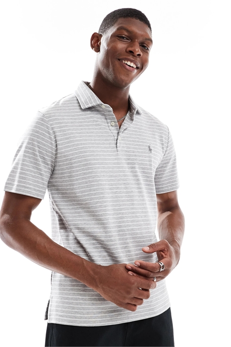 Поло с логотипом и полоской из хлопка Пима артикул 143753647