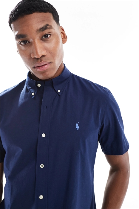 Рубашка с логотипом на коротком рукаве из поплина, индивидуальный крой артикул 140858984