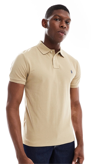 Поло с логотипом, приталенный крой, из пике артикул 144766533