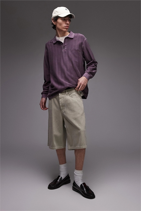 Шорты из вымытого твила артикул 140855893