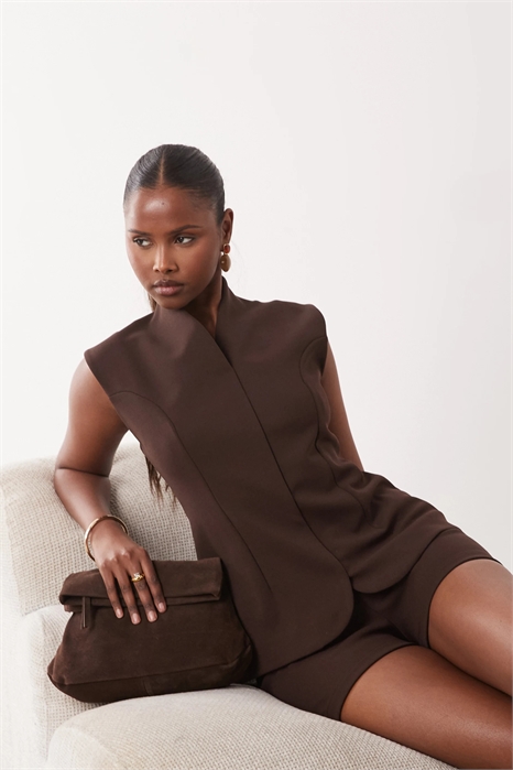 Топ из крепа с приталенным кроем co-ord артикул 155809490