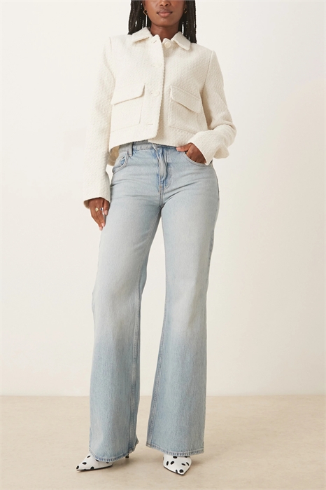 Джинсы с расклешенными брючинами свободного кроя артикул 150178805