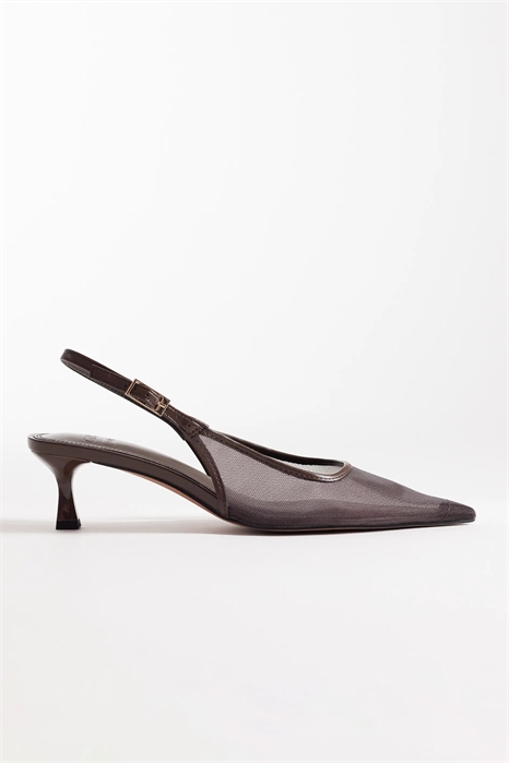 Туфли-лодочки на низком каблуке с открытой пяткой артикул 152387138