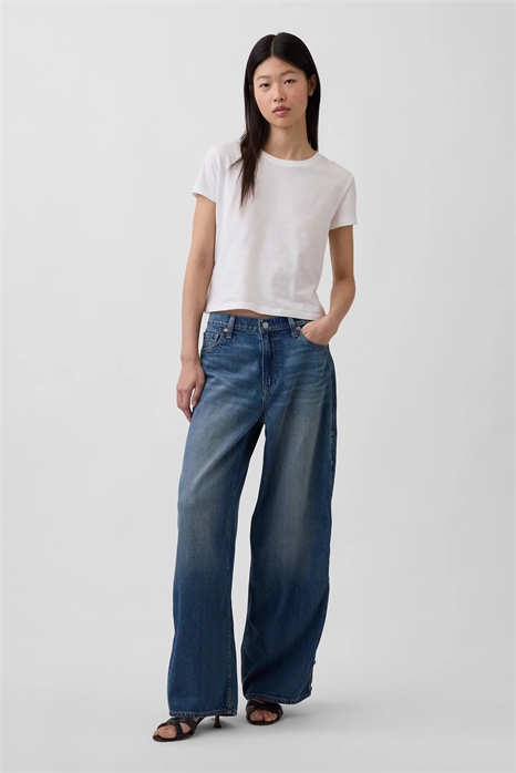 Джинсы с очень свободным кроем и боковыми полосками артикул 155313858