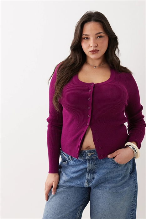 ASOS DESIGN Curve: кардиган с широким вырезом из смешанной хлопковой ткани артикул 153247460