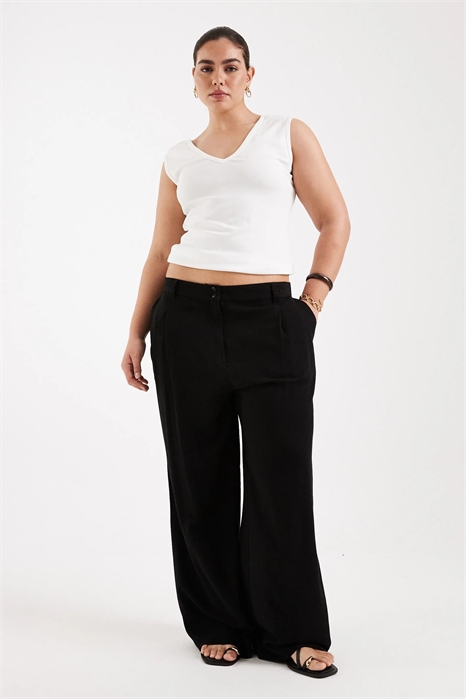 ASOS DESIGN: брюки Curve с широкими брючинами и складками артикул 153282583