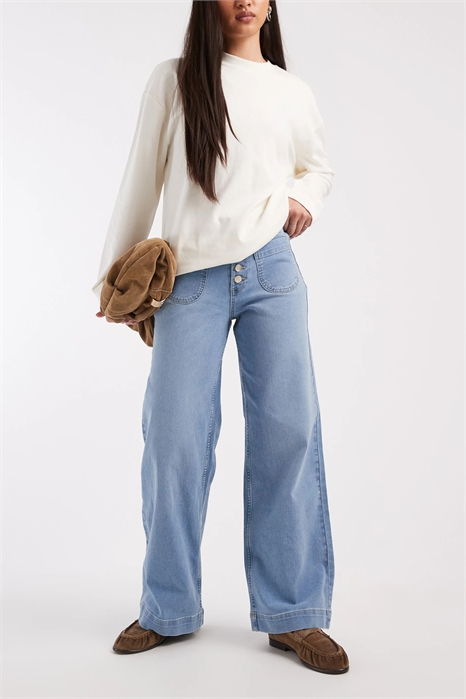 Джинсы Kayla с застежкой на пуговицах и широкими брючинами артикул 152350973