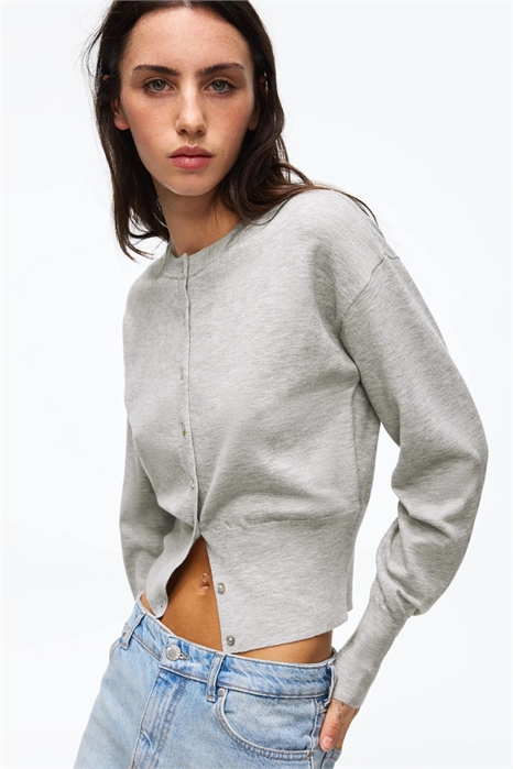 Кардиган с круглым вырезом и пуговицами артикул 156586222