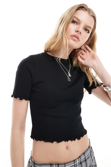 Футболка с ребристым краем из салата артикул 133663212