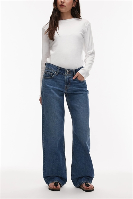 Джинсы свободного кроя с заниженной талией артикул 132777815