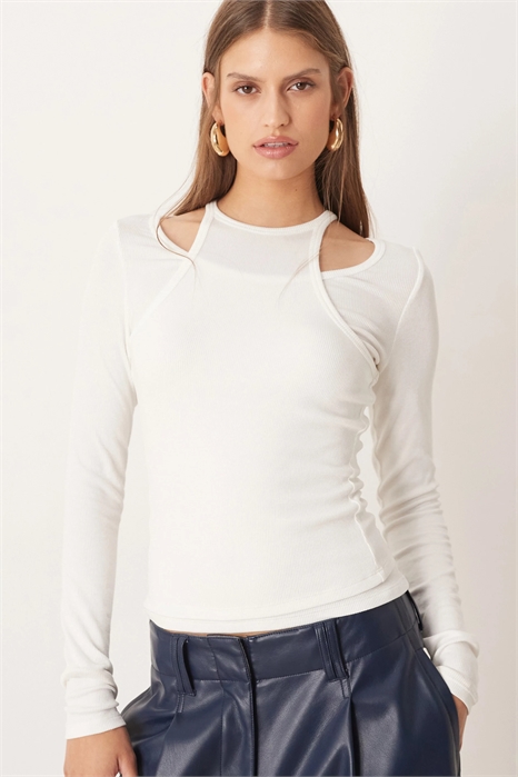 Топ с длинными рукавами и аппликацией артикул 151864682