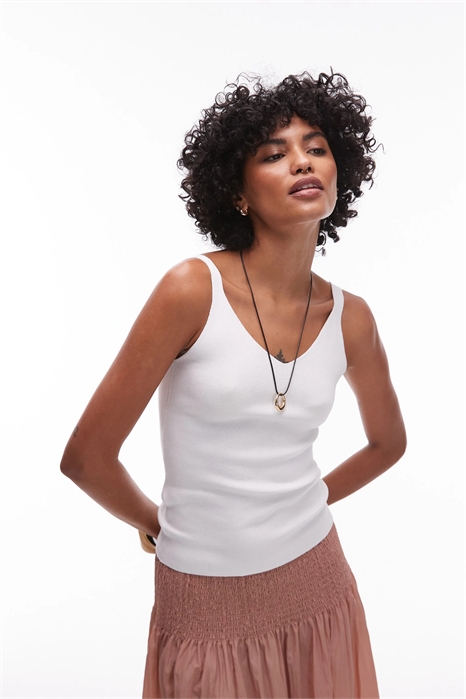 Трикотажный топ с V-образным вырезом артикул 148449822