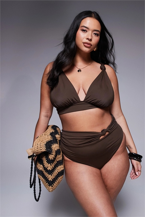 ASOS DESIGN Curve: бикини-топ Nina с завязками артикул 142914120