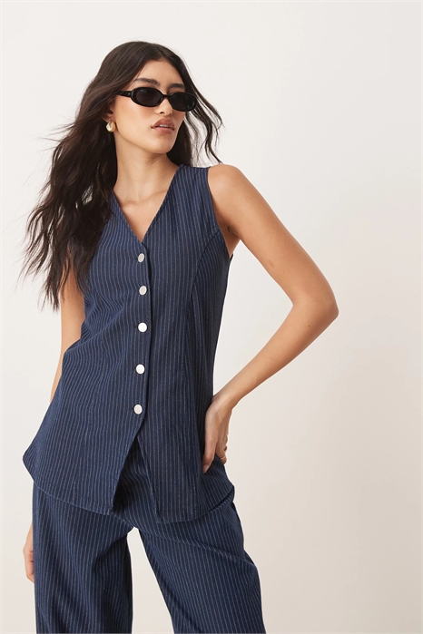 Жилет из джерси с пуговицами в стиле деним артикул 139983180