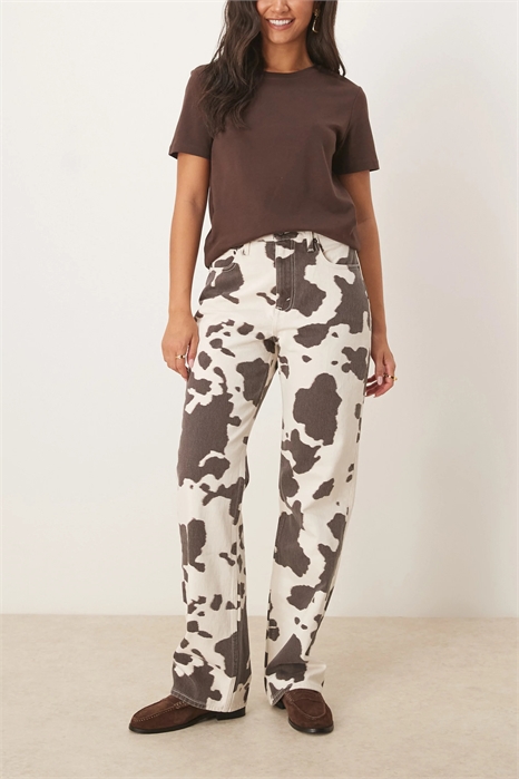 Джинсы свободного кроя в стиле 90-х с завышенной талией артикул 152002142