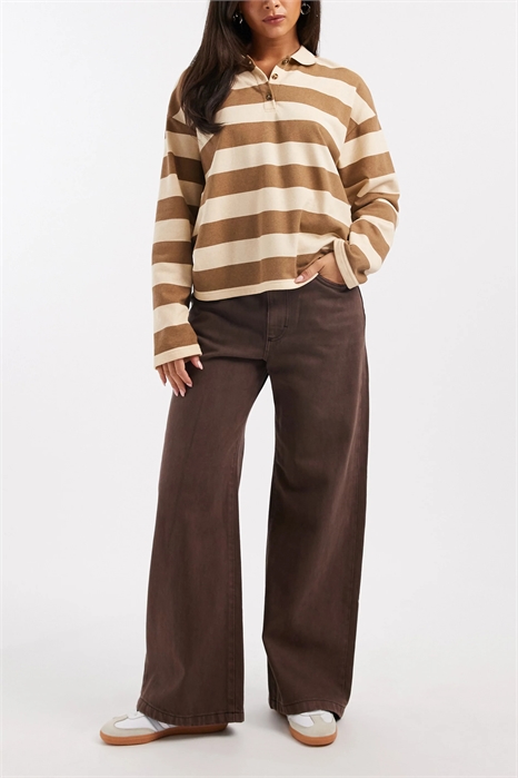 Джинсы с низкой посадкой и очень широким кроем артикул 152349057