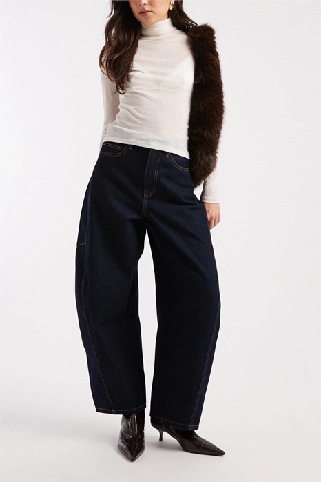 Джинсы Kaitlin с широкими брючинами и контрастной отстрочкой артикул 150666049