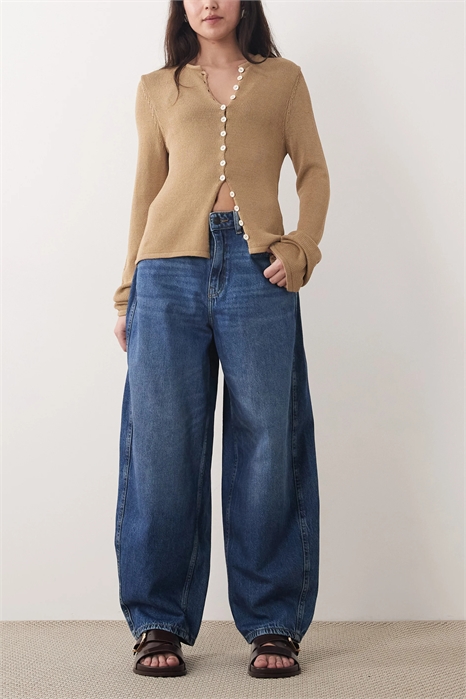 Джинсы со средней посадкой и широкими брючинами артикул 153118730