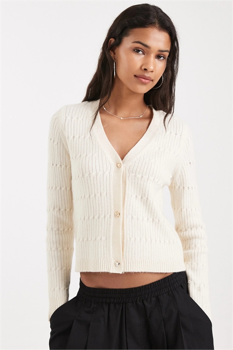 Вязаный кардиган с V-образным вырезом артикул 147240781