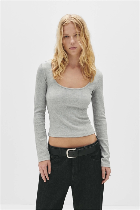 Футболка с длинным рукавом и ребристой текстурой артикул 151714128