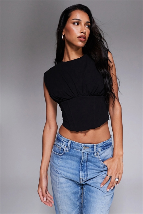 Топ-корсет без рукавов артикул 149728642