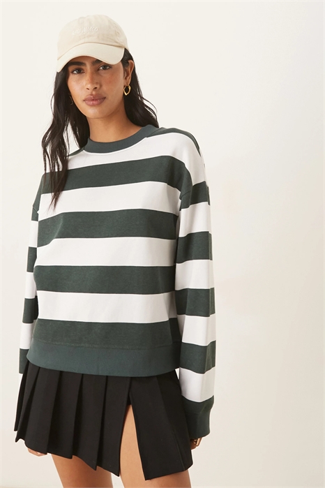 Толстовка с широкой зелёно-белой полосой артикул 148305383