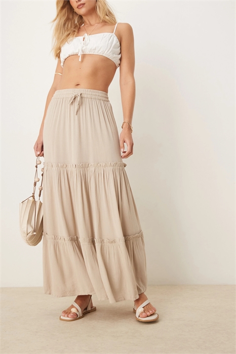 Многослойная юбка-макси в стиле бохо артикул 141274444