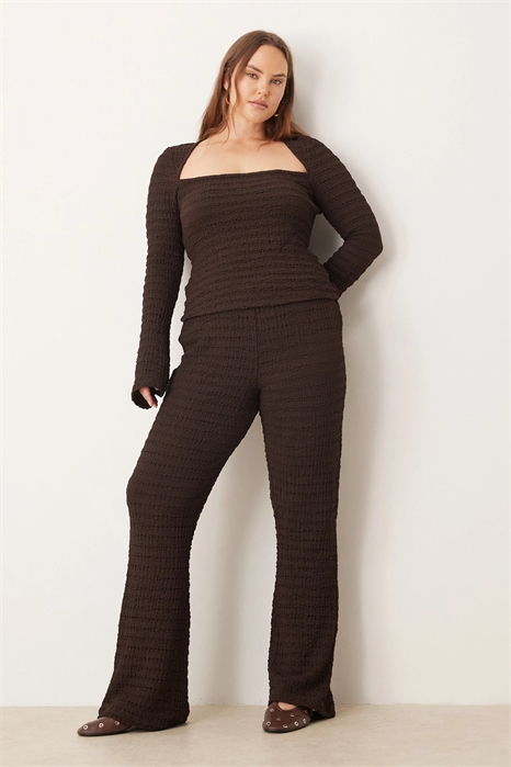 ASOS DESIGN — брюки с высокой талией и расклешенным кроем, с фактурной поверхностью co-ord артикул 150480332