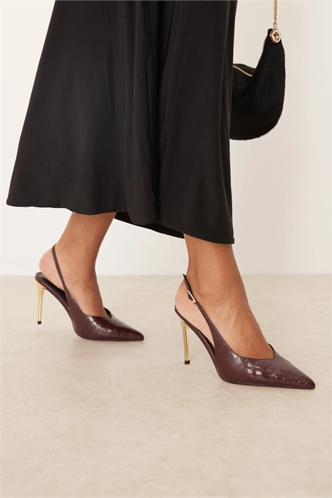 Туфли Phoenix на высоком каблуке с открытой пяткой и гальваническим покрытием артикул 144138778