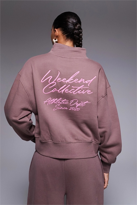 Свитшот Weekend Collective с высоким воротником-воронкой и вышивкой в виде каракулей co-ord артикул 148451487