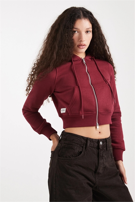 Короткая толстовка с капюшоном на молнии артикул 152670322