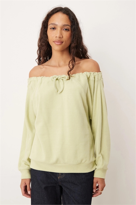 Свитшот с открытыми плечами и супермягким шнурком артикул 150229095