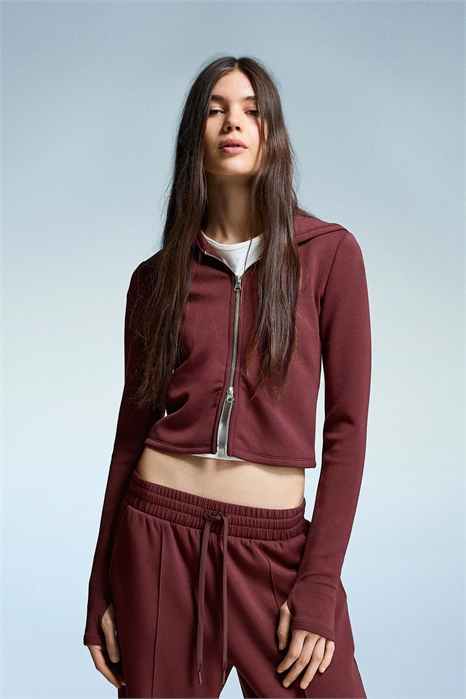 Худи с капюшоном из смесовой ткани с застежкой-молнией артикул 149758248